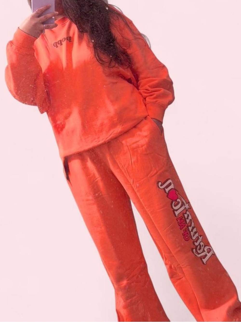 Poppi Coral Sweatshirt and Sweatpants set - Picture 2 of 5
